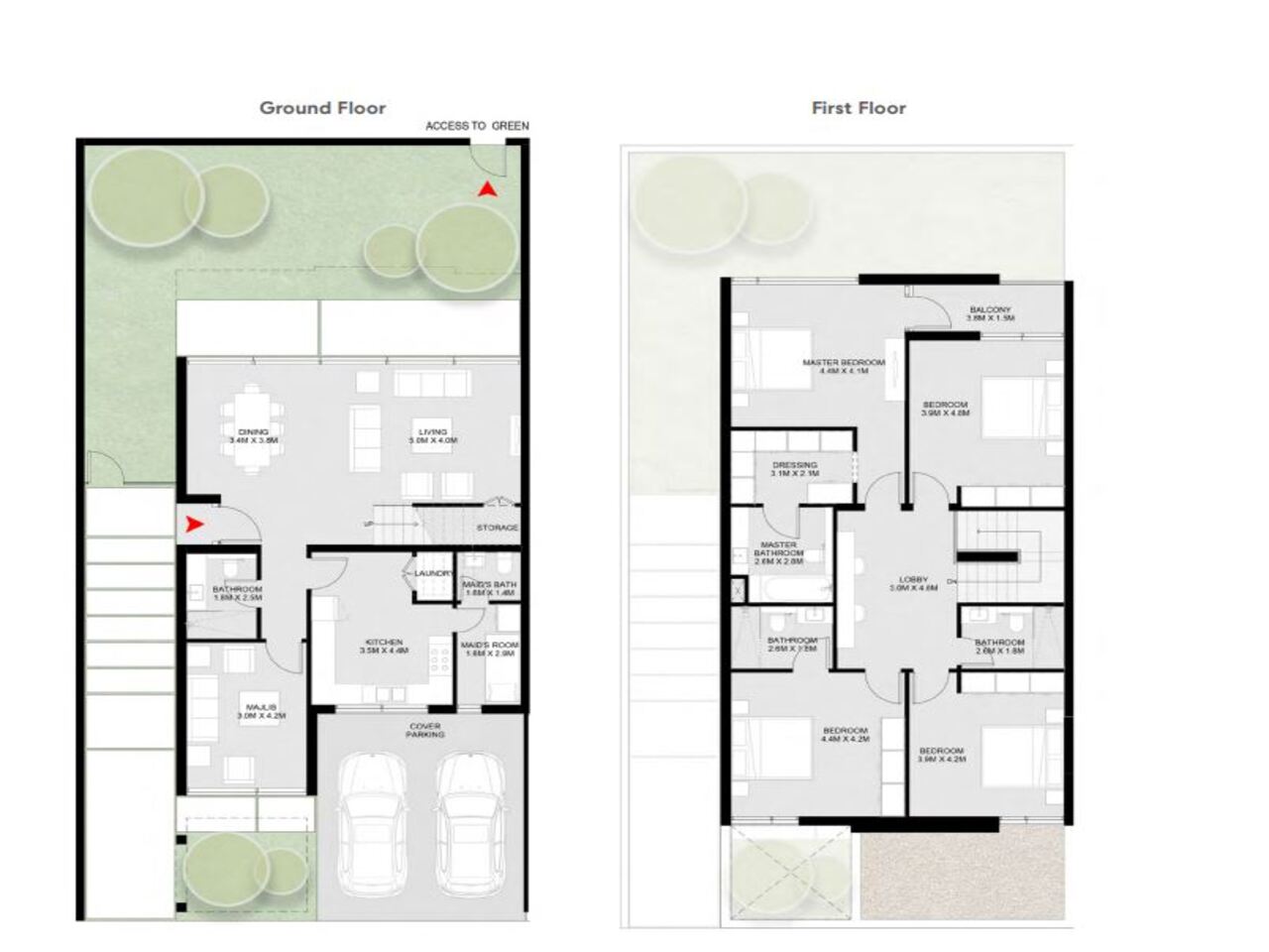 Corner Unit 4 BHK TH, Masaar